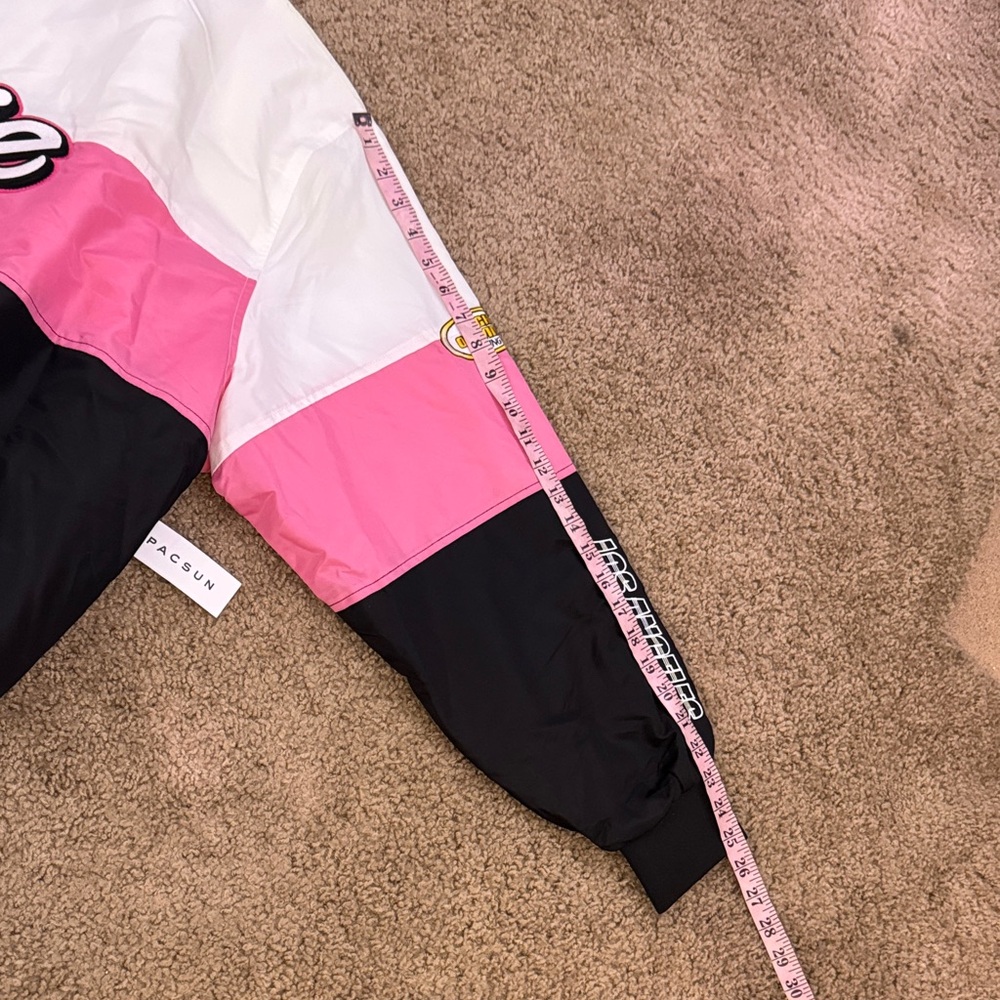 Pacsun x Barbie Black White Pink Quilted Racer Motorcycle Jacket - Picture 14 of 16